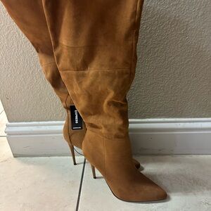 Express Women's Over the Knee Brown Boots